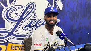 Liover Peguero habla sobre la victoria de los Tigres del Licey [upl. by Anivla769]