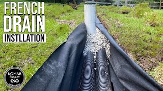 How to Install a French Drain that Actually Works DIY Project [upl. by Elinnet]