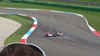 British Superbike bsb Assen 2013 CrashesAction [upl. by Ahsitul]