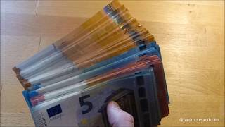 Counting Stack of NEW EURO banknotes [upl. by Raymonds576]