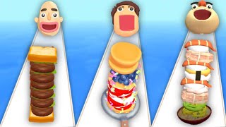 SANDWICH RUNNER vs PANCAKE RUN vs NOODLE RUN  Triple Game [upl. by Yentruoc690]