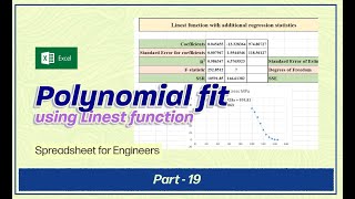 Spreadsheet for Engineers  Part 19 LINEST function for Polynomial fit  BME358C [upl. by Dressler]