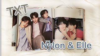 Unboxing TXT Nylon Magazine  Taehyun amp Hueningkai Elle Magazine [upl. by Schwab]