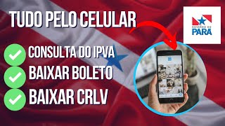 Como Consultar o IPVA baixar boleto para pagamento e o CRLV pelo celular Pará [upl. by Dygall]