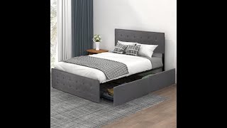 HOW TO ASSEMBLE AN IDEALHOUSE BED FRAME WITH STORAGE DRAWERS [upl. by Wistrup]