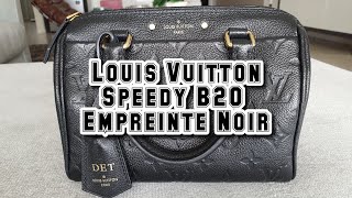 Louis Vuitton Speedy B20 Empreinte Noir I Close Up I What fits [upl. by Khalid557]