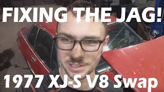 The Jag will live again Oil pan gasket and steering rack bushings on the V8swapped 77 XJS [upl. by Edwyna]