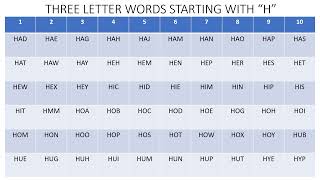 Three Letter Words Starting with H With Hooks [upl. by Brainard]