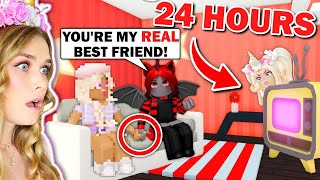 I Spent 24 HOURS In My BEST FRIENDS HOUSE In Adopt Me Roblox [upl. by Dibri348]