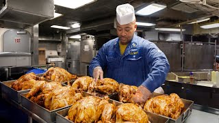 Daily Life of Navy Chef Cooking 1000s of Meals Inside 13 Billion  Aircraft Carrier [upl. by Baxie]