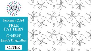 Free Quilting Pantograph for February 2024  Jareds Dragonflies [upl. by Anerroc951]