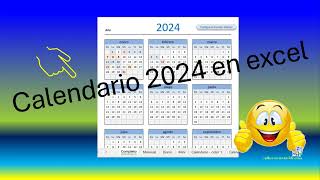 Descarga el Calendario 2024 en excel [upl. by Binni]