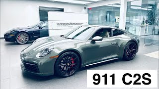 2022 Aventurine Green Porsche 911 Carrera S  PreOwned  WalkAround [upl. by Aerdnaek]