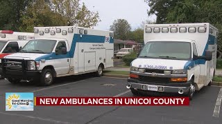 Unicoi County receives new ambulances after flooding loss [upl. by Alberik]