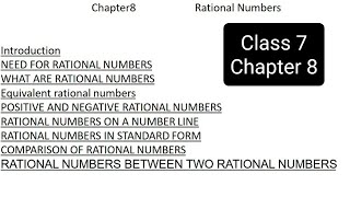 Chapter 8 class 7 mathsrational numbers [upl. by Malissa]