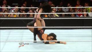 Paige  Scorpion Crosslock To Aksana  WWE Raw April 21 2014 [upl. by Cchaddie]