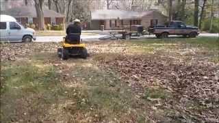 Cub Cadet XT1 mulching lots of leaves [upl. by Ddat]