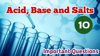 Acid base and salt part 2 important questions [upl. by Blinny]