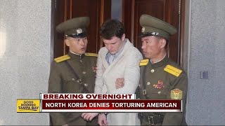 North Korea denies torturing American detainee Otto Warmbier [upl. by Negam]