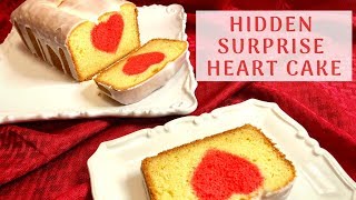 Surprise hidden HEART cake for the Valentines Day ❤️ Vanilla cake with a Lemon glaze [upl. by Nnylirehs674]