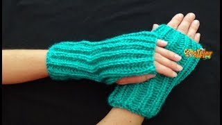 Mitones Punto Ingles How to Knit Mittens  2 agujaspalitostricot192 [upl. by Radek709]