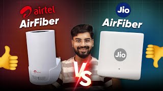 Jio AirFiber vs Airtel Xstream AirFiber Review 🔥 Speed Test Plans DTH BGMI Ping Comparision [upl. by Ahsimrac]