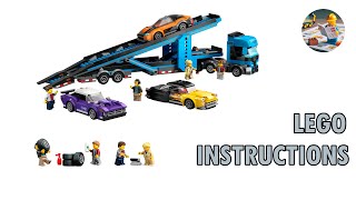 LEGO Instruction  City 60408  Car Transporter lego legoinstructions legocity legotruck [upl. by Lynett41]