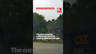 Train Plows Into Truck Carrying Tank In Goose Creek South Carolina [upl. by Wynne538]