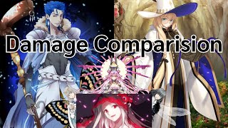 FGOJP  Cú Chulainn Caster amp Aesc Black Grail Buster Loop Damage Comparision [upl. by Rimas814]