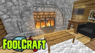 FoolCraft Modded Minecraft  Custom Fireplace [upl. by Olds]