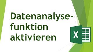 Datenanalysefunktion in Excel aktivieren [upl. by Flavio]