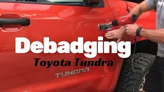 Debadging Truck Toyota Tundra [upl. by Oiramal895]