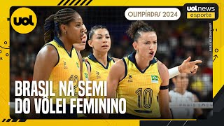 OLIMPÃADAS 2024 VÃ”LEI FEMININO DO BRASIL SEGUE SEM PERDER SETS E ESTÃ NA SEMIFINAL EM PARIS [upl. by Ammon]