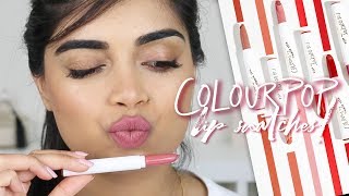 ColourPop Lippie Stix Lip Swatches 💄  Medium Indian Skin tones [upl. by Ronacin]