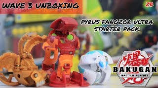 PYRUS FANGZOR ULTRA STARTER PACK UNBOXINGREVIEW  Bakugan Battle Planet Wave 3 [upl. by Aryek]