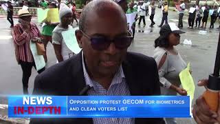 Opposition protest GECOM for biometrics and clean voters list [upl. by Enyad]