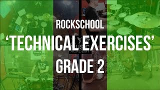 quotTechnical Exercises”  Rockschool Grade 2 Drums [upl. by Okwu]