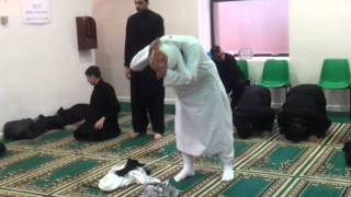 Sunni Deoband Wahabi Praying in a Shia mosque during Muharam Juloos great sign of unity [upl. by Hardwick]