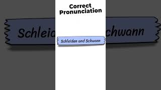 Schleiden and Schwann 🗣️pronunciation english shorts trending [upl. by Peggie603]