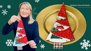 Christmas Cloth Napkin For 10 Minutes  Decorate Your Table With These Napkins [upl. by Assili]