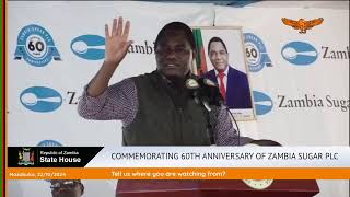 WATCH LIVE Commemorating 60th Anniversary of Zambia Sugar PLC in Mazabuka [upl. by Nairred984]