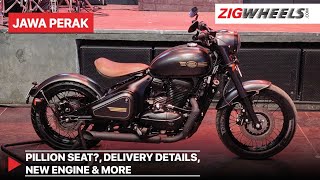 Jawa Perak  Engine Features Delivery Details amp Price  First Look Review  ZigWheelscom [upl. by Atnas]