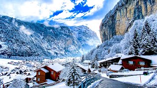 Lauterbrunnen Switzerland 4K 🇨🇭 The MOST Beautiful Village in Winter ❄️️ [upl. by Ahsikrats]