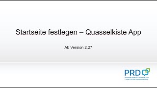 Quasselkiste App  Startseite festlegen  PRiO [upl. by Atteoj]