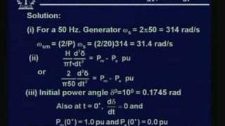 Lecture  34 Power System Stability  II [upl. by Nnaeed822]