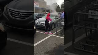 Grocery employee SMASHES smoke filled car 😱 [upl. by Nani]