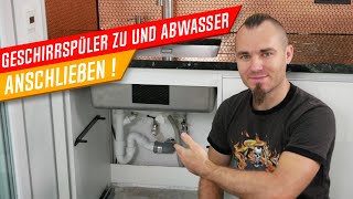 Geschirrspüler im Spülenschrank anschließen Spülmaschine anschließen 4K Video Küchenkönig [upl. by Llennoc625]