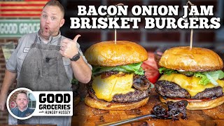 Bacon Onion Jam Brisket Burger  Blackstone Griddles [upl. by Teodora]