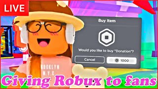 ROBLOX LIVE 🔴 ROBUX GIVEAWAY 🎁 LIVE ROBLOX CODES GIVEAWAY 🎁 DONATING ROBUX LIVE [upl. by Pollyanna]