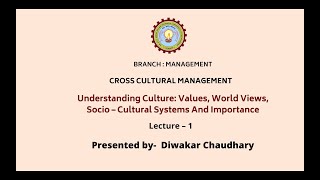 Cross Cultural Management  AKTU Digital Education [upl. by Nilok]